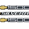 Emblemas de Puerta Bowti Silverado 1500 3D 3 Piezas