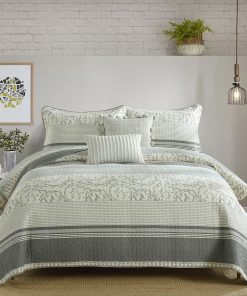 Edredón Gris QuiltMuse Tamaño King - Juego de Edredón King