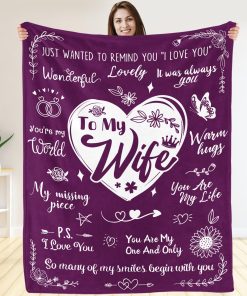 Regalos para la esposa manta de parte de esposo para el Día