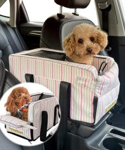 Asiento de coche para perros pequeños con juguete incluido,