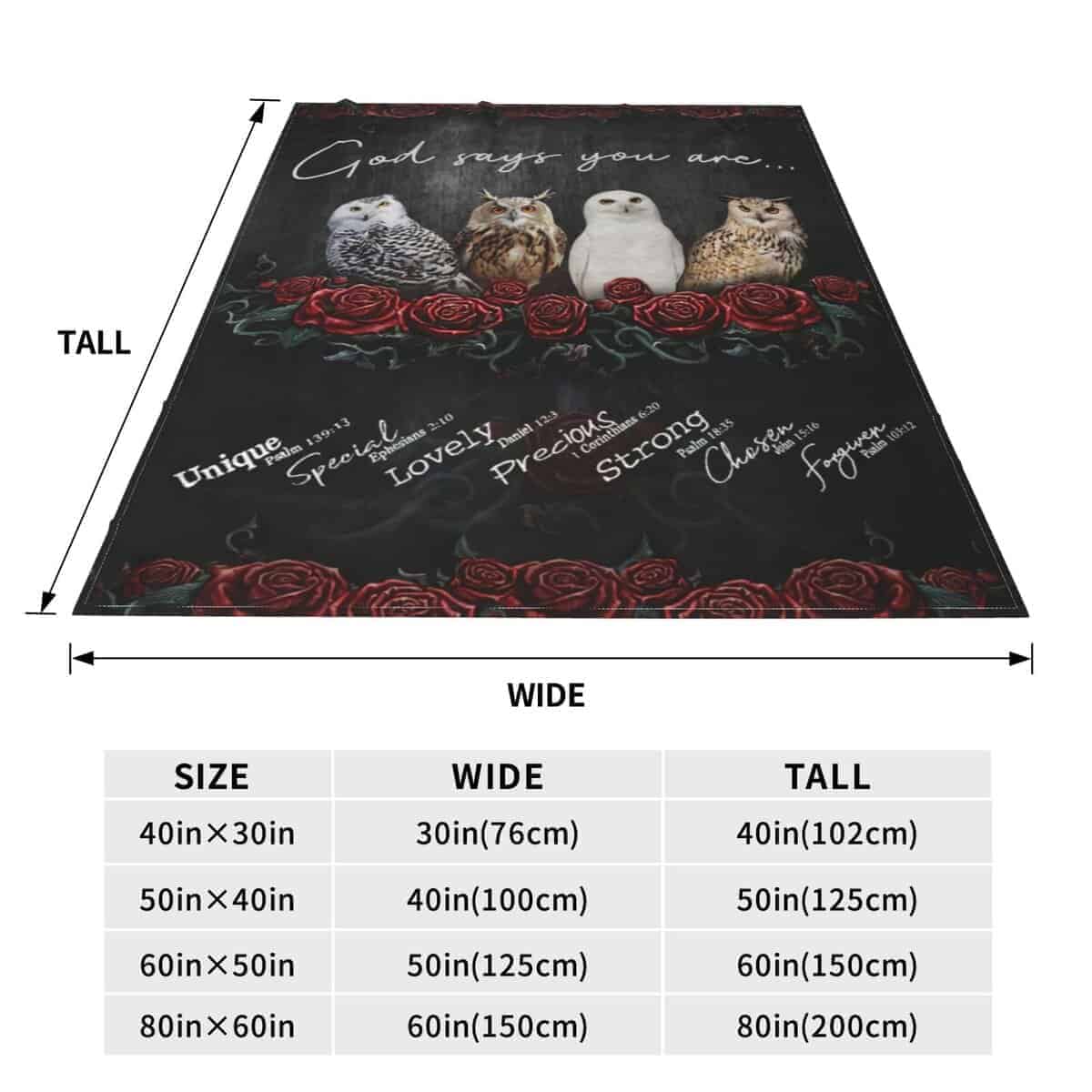 Manta Divertida de Búho Manta de Búho y Rosa Arrope Manta - Imagen 5