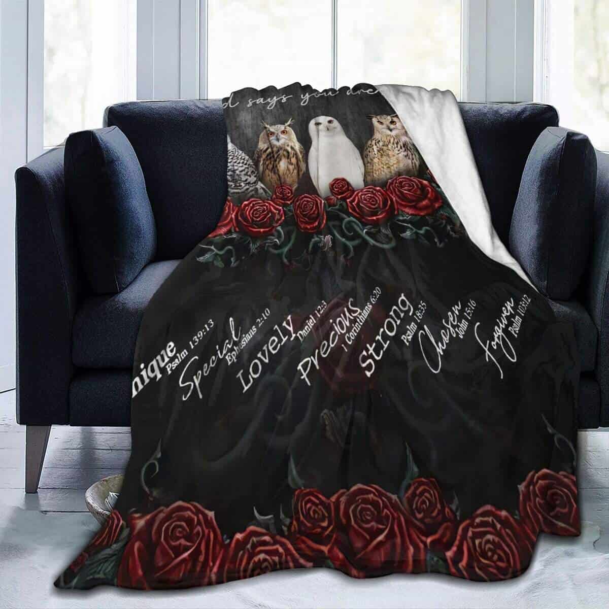 Manta Divertida de Búho Manta de Búho y Rosa Arrope Manta - Imagen 4