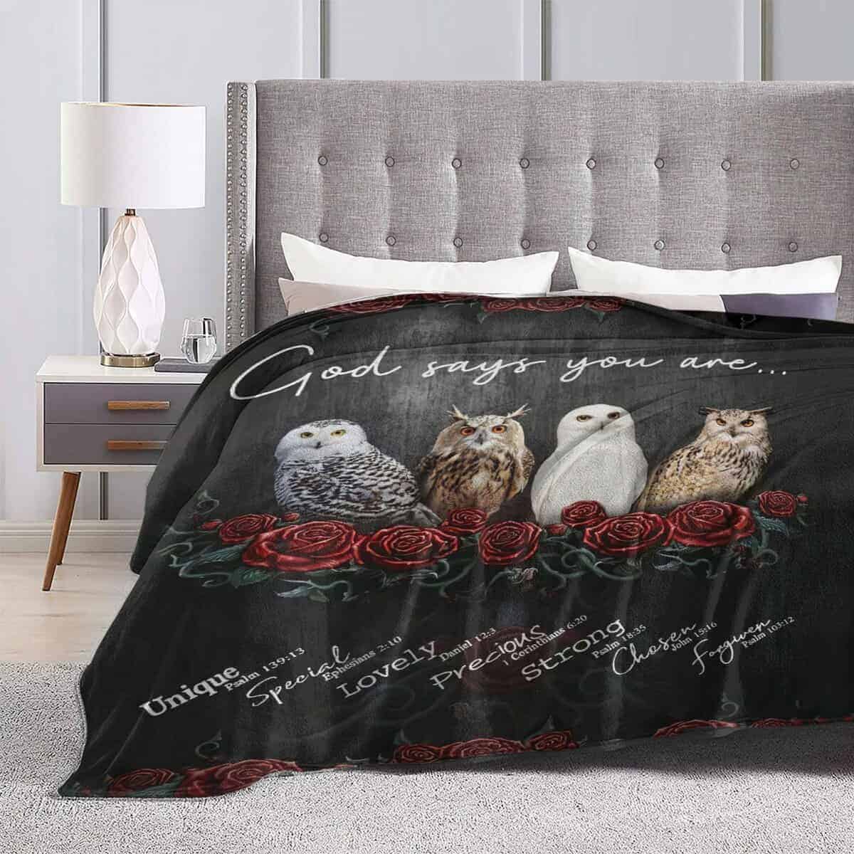 Manta Divertida de Búho Manta de Búho y Rosa Arrope Manta - Imagen 7