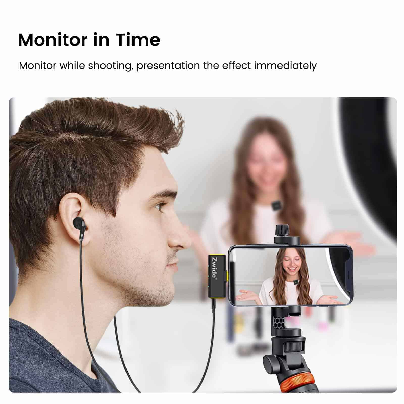 Sistema de Micrófono Lavalier Inalámbrico Profesional Zwide - Imagen 6