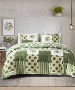 Juego de Funda de Edredón Verde YFISAN Twin Geométrico a