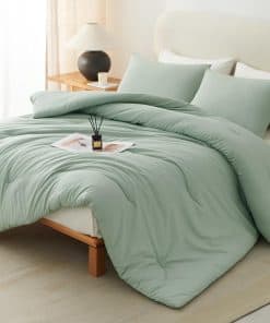 Set de Edredón CozyLux Verde Salvia Tamaño Completo, 3