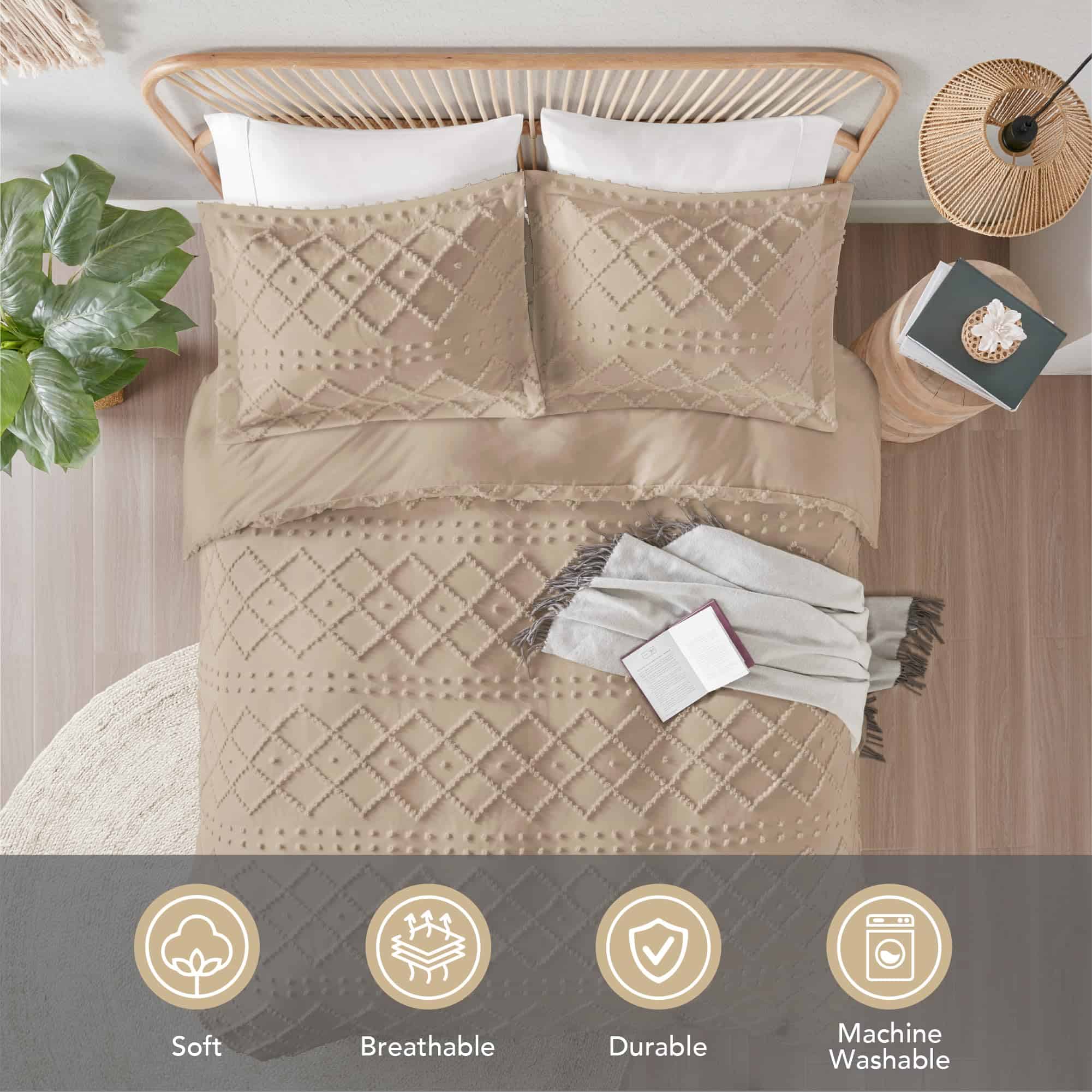 Cobertor de Edredón Turquesa Codi Tufted Tamaño Twin, Suave - Imagen 3