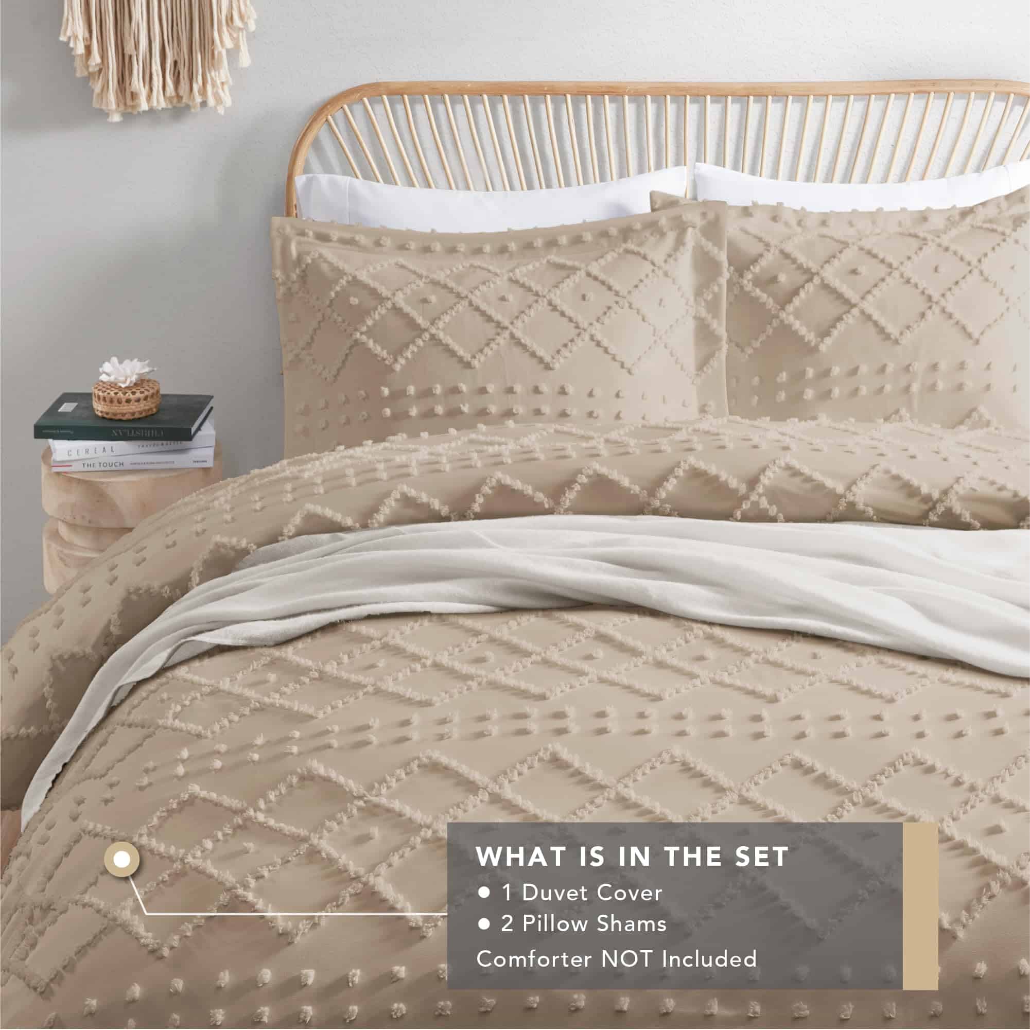 Cobertura de edredón Codi Twyla color Khaki para cama de - Imagen 5