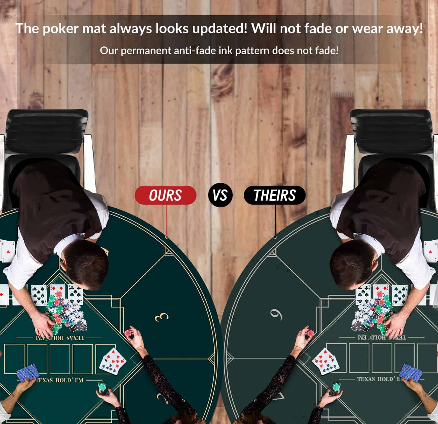 Tapete redondo de póker nuveti de 24/31/47/55 pulgadas para - Imagen 7