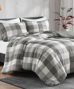 Juego de Colcha King Size para Hombre, Diseño de Cuadros