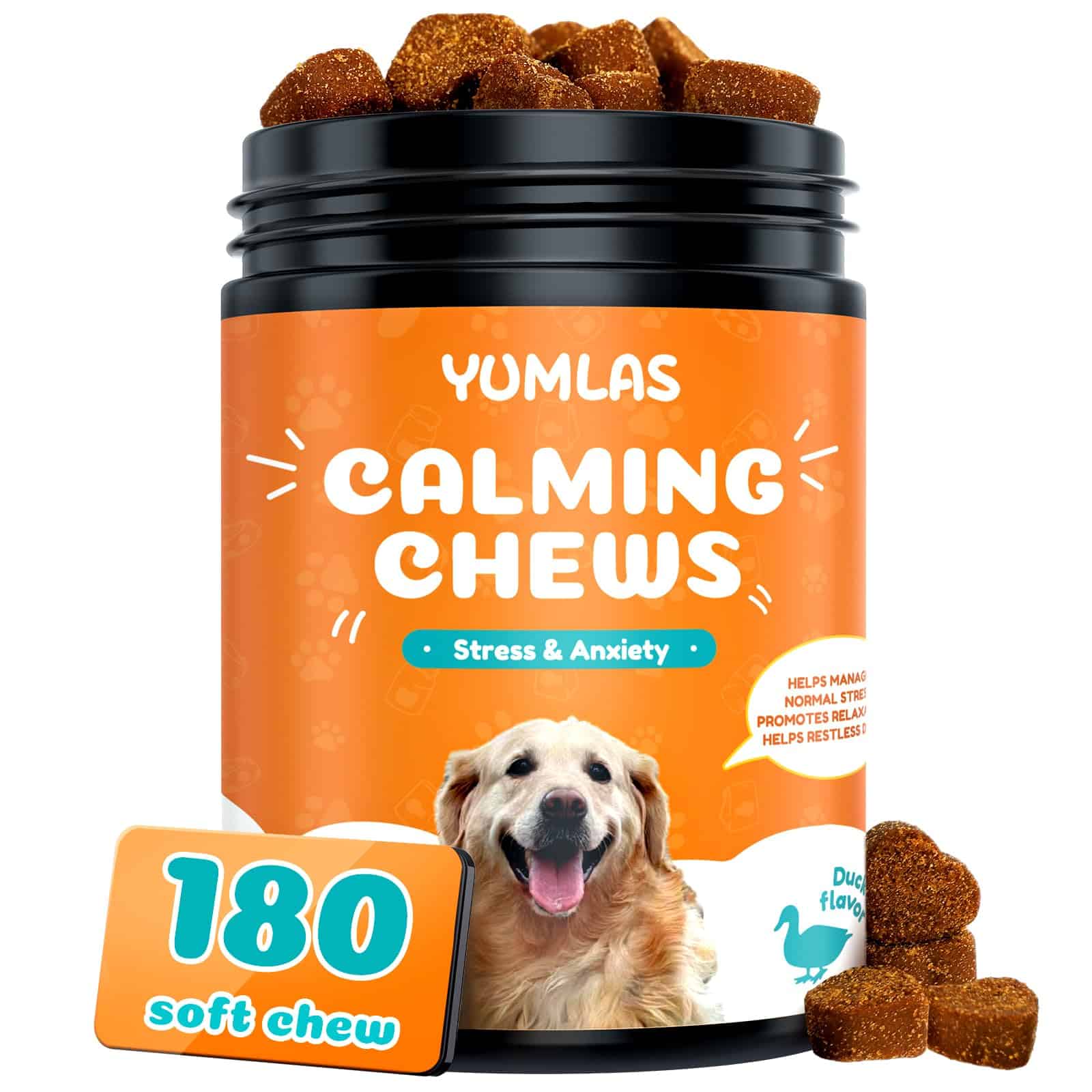 Yumlas 180 Conteos Calmantes para Perros Alivio de la