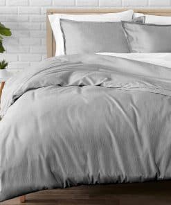 Juego de Funda de Edredón de Franela Bare Home -Gris Claro J