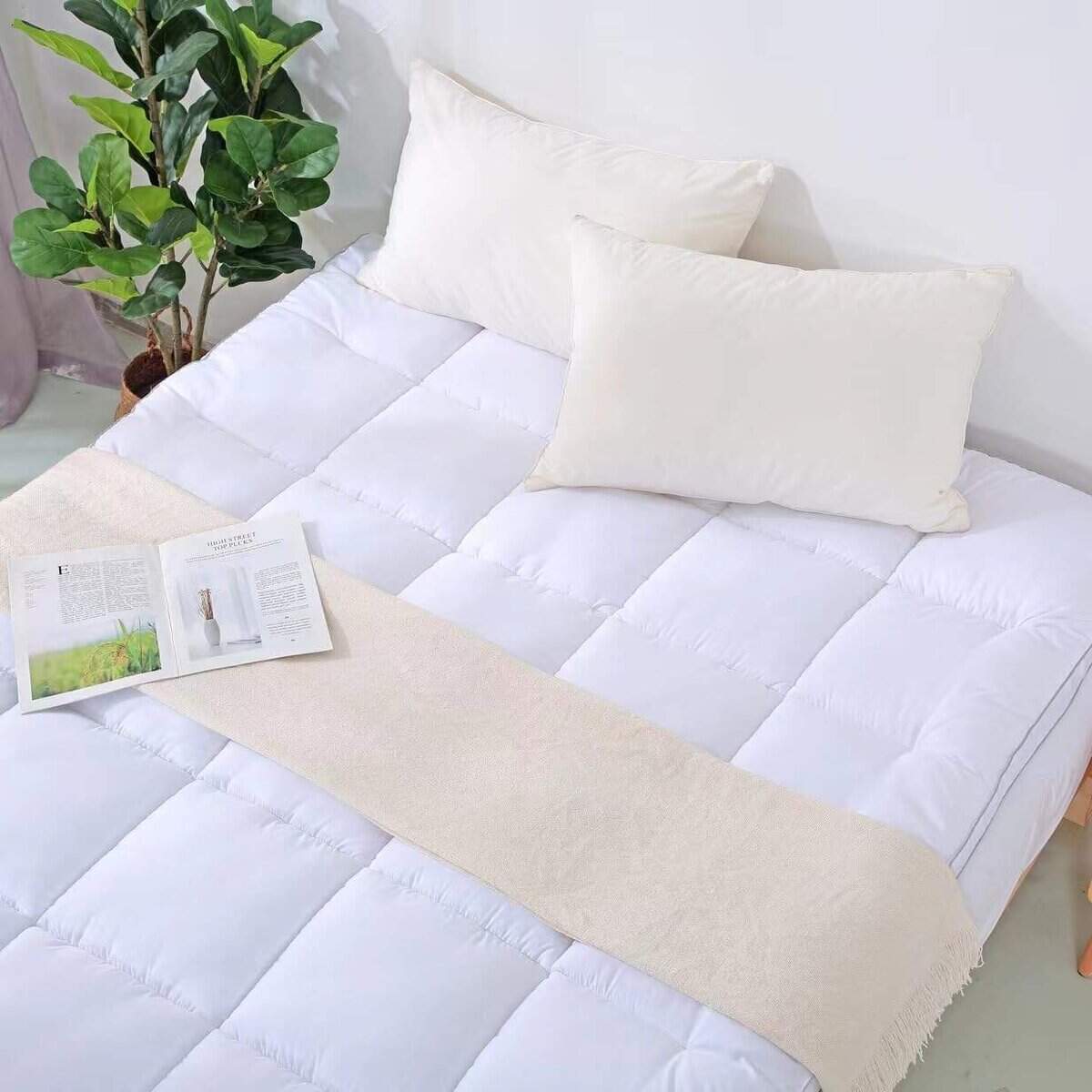 EVOLIVE Microfiber Mattress Topper Mattress Pad Pillow - Imagen 3