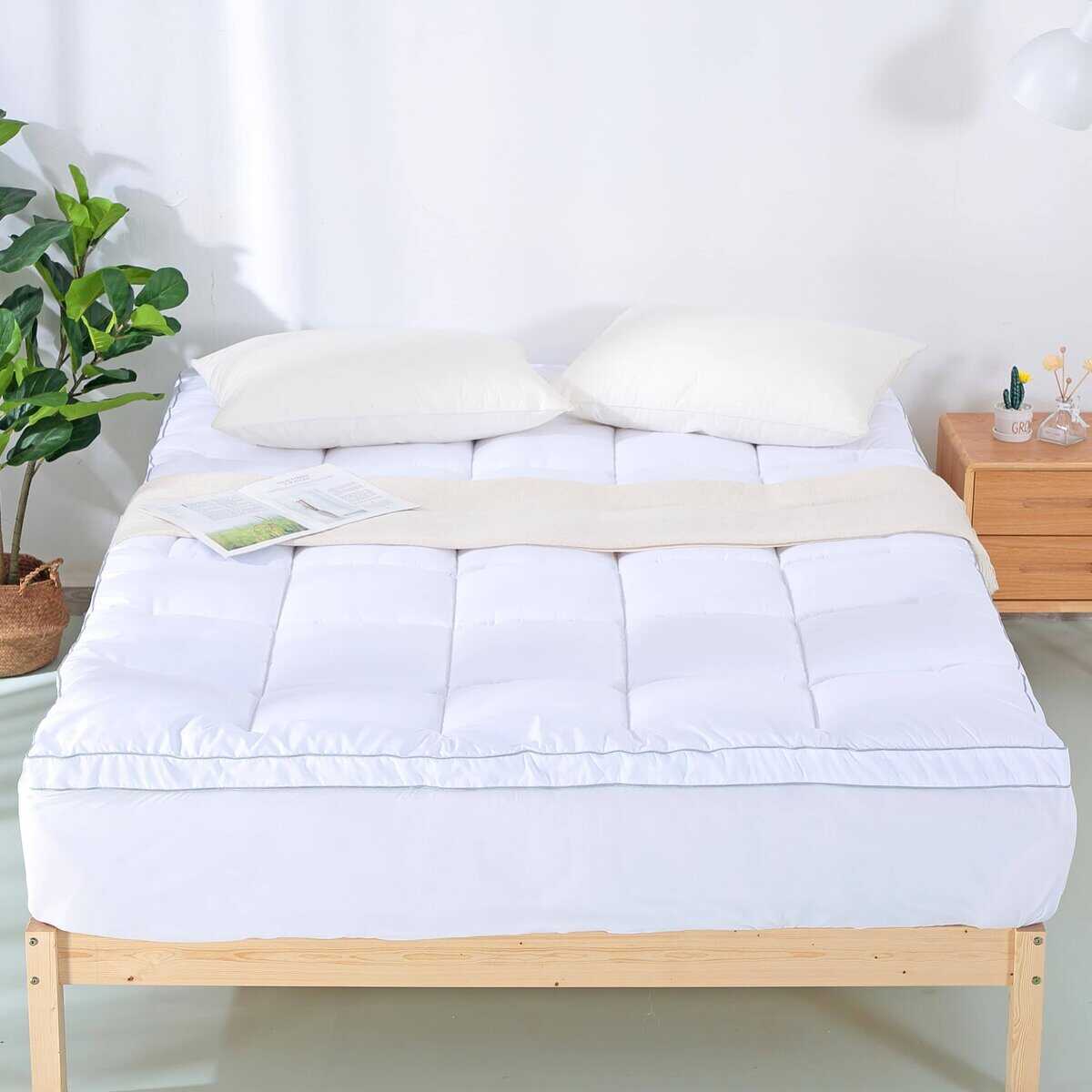 EVOLIVE Microfiber Mattress Topper Mattress Pad Pillow - Imagen 8