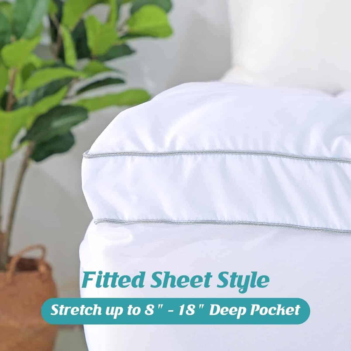 EVOLIVE Microfiber Mattress Topper Mattress Pad Pillow - Imagen 4