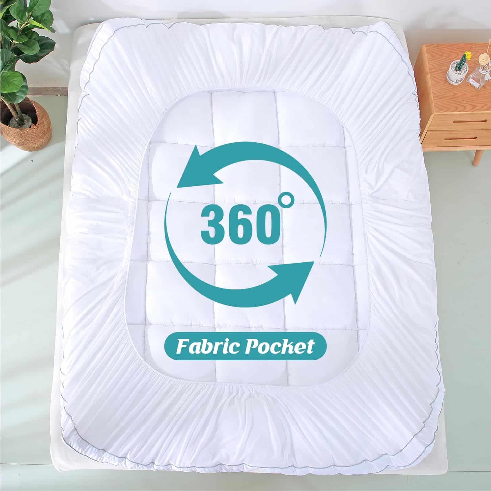 EVOLIVE Microfiber Mattress Topper Mattress Pad Pillow - Imagen 5