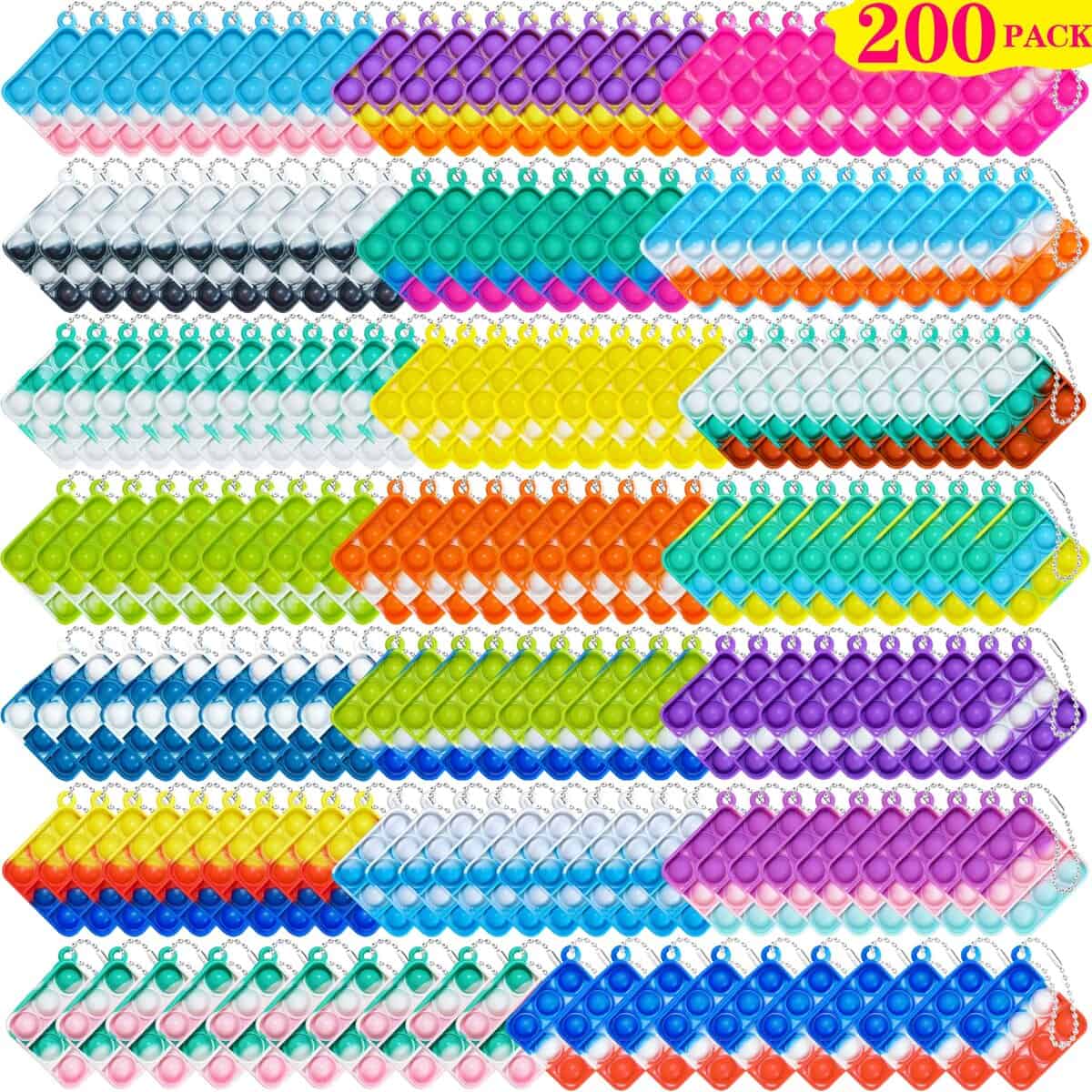 DOPWQAA 200 Pcs Mini Pop Bubble Fidget Toys for Party