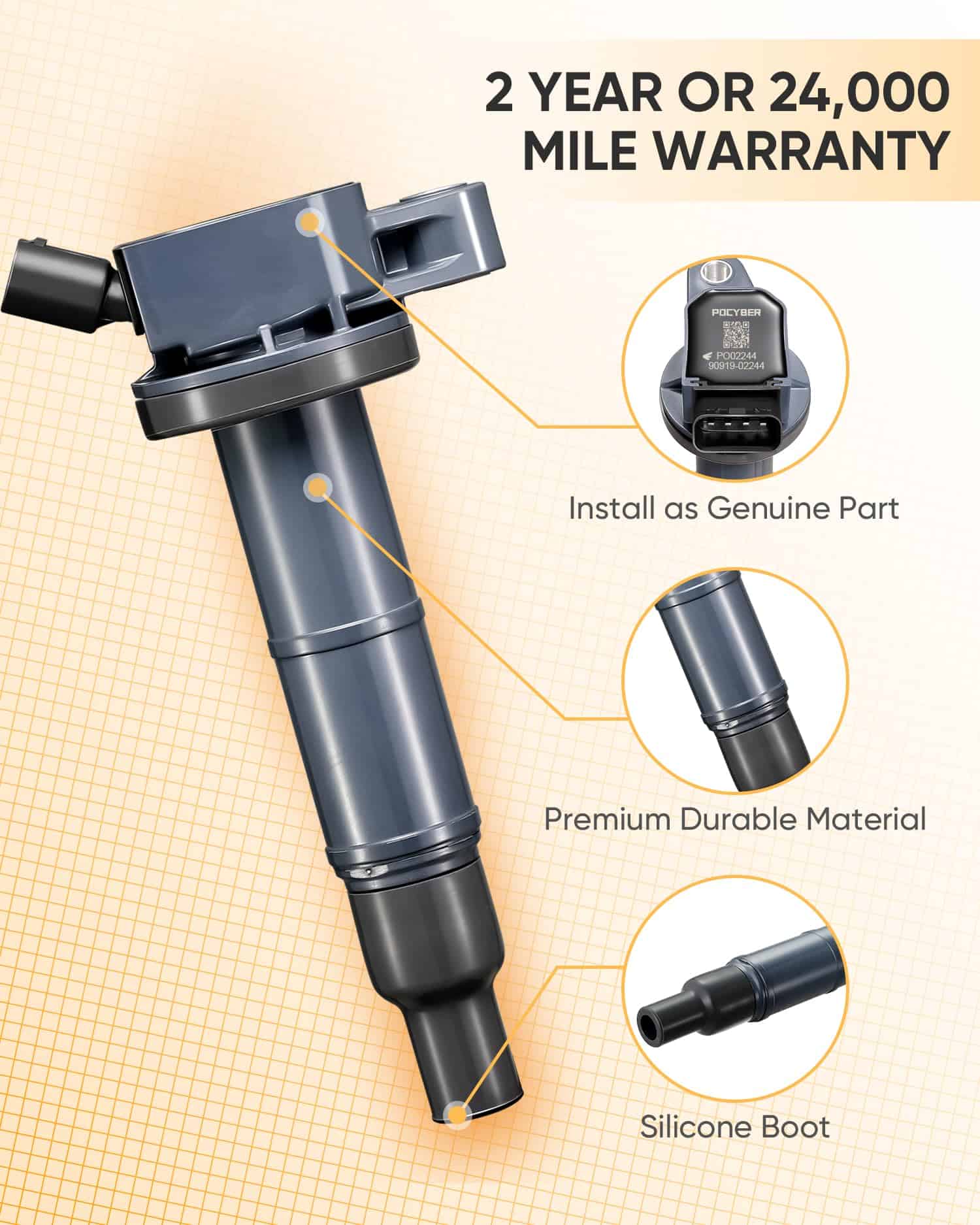 POCYBER Paquete de 4 Bobinas de Encendido para Toyota Lexus - Imagen 7