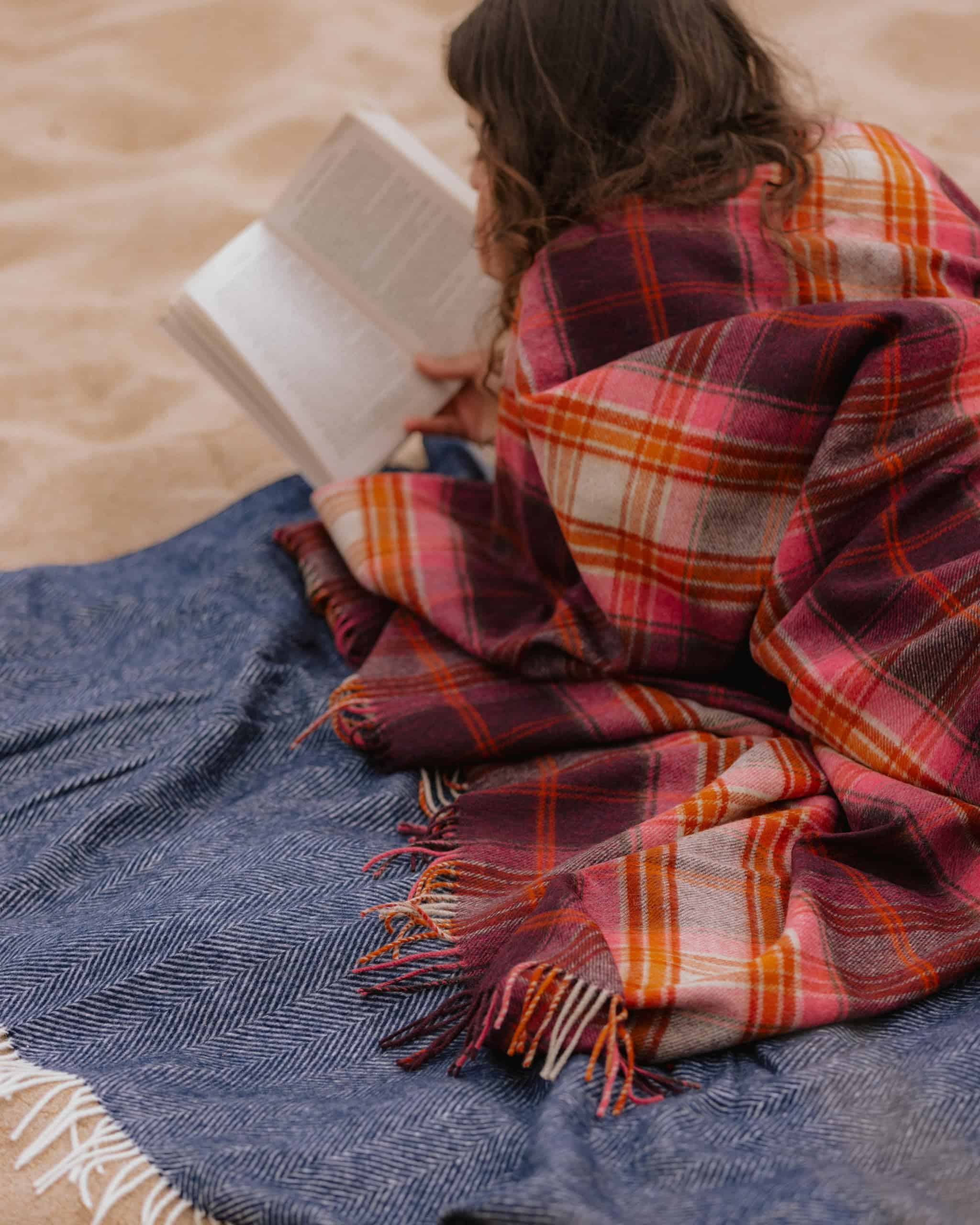 Manta de Lana a Cuadros Moon, Lana Nueva Pura, Winterton - Imagen 5