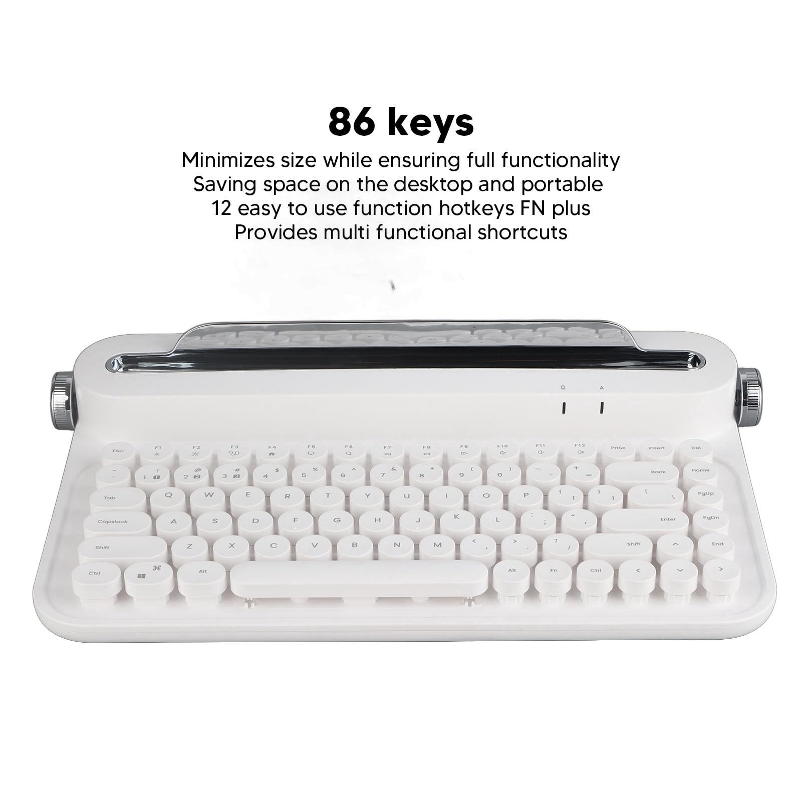 Teclado inalámbrico tipo máquina de escribir de 86 teclas, - Imagen 9