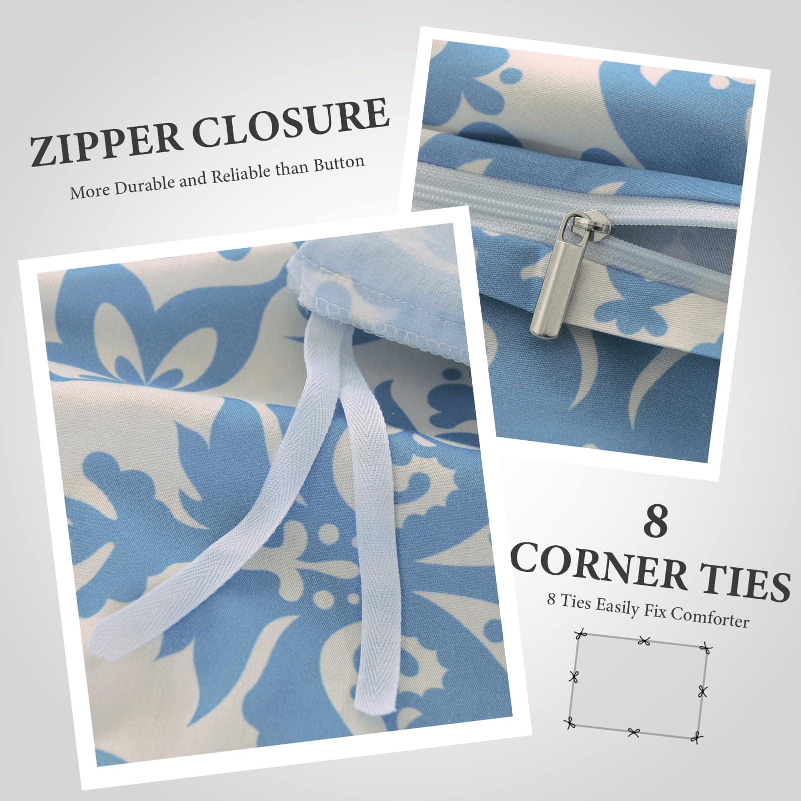 Uniclinens Funda de Edredón Damasco King - Juego de Funda - Imagen 6