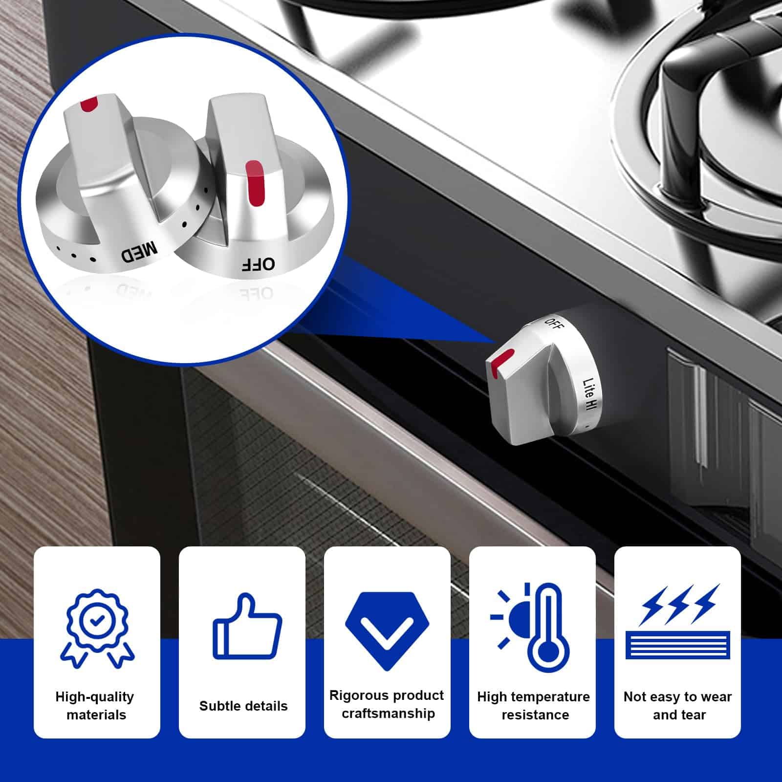 DG94-03500A/Z (5PCS) Perillas de Repuesto para Estufa de - Imagen 4