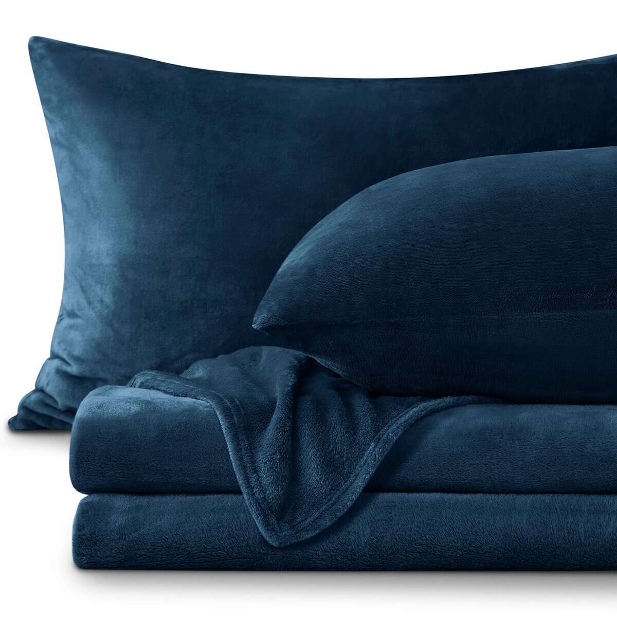 Sábanas de Franela King Size Azul Marino BEDELITE - Juego