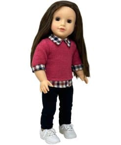 Muñecas de 18 pulgadas con cabello suave y -Cabello marrón