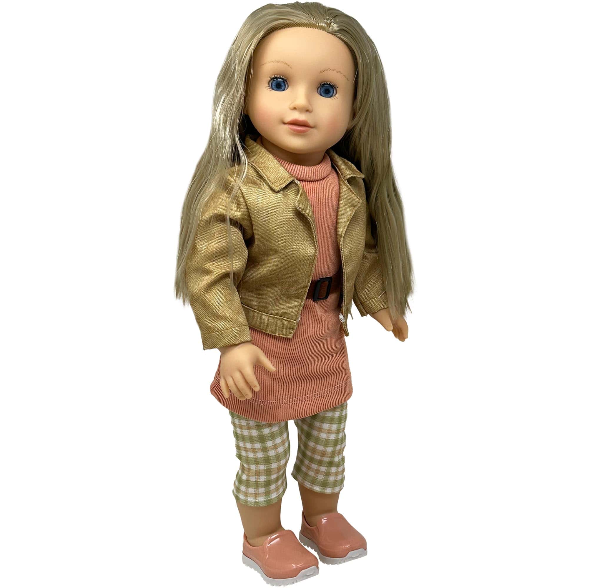 Muñecas de 18 pulgadas con cabello suave y -Cabello rubio