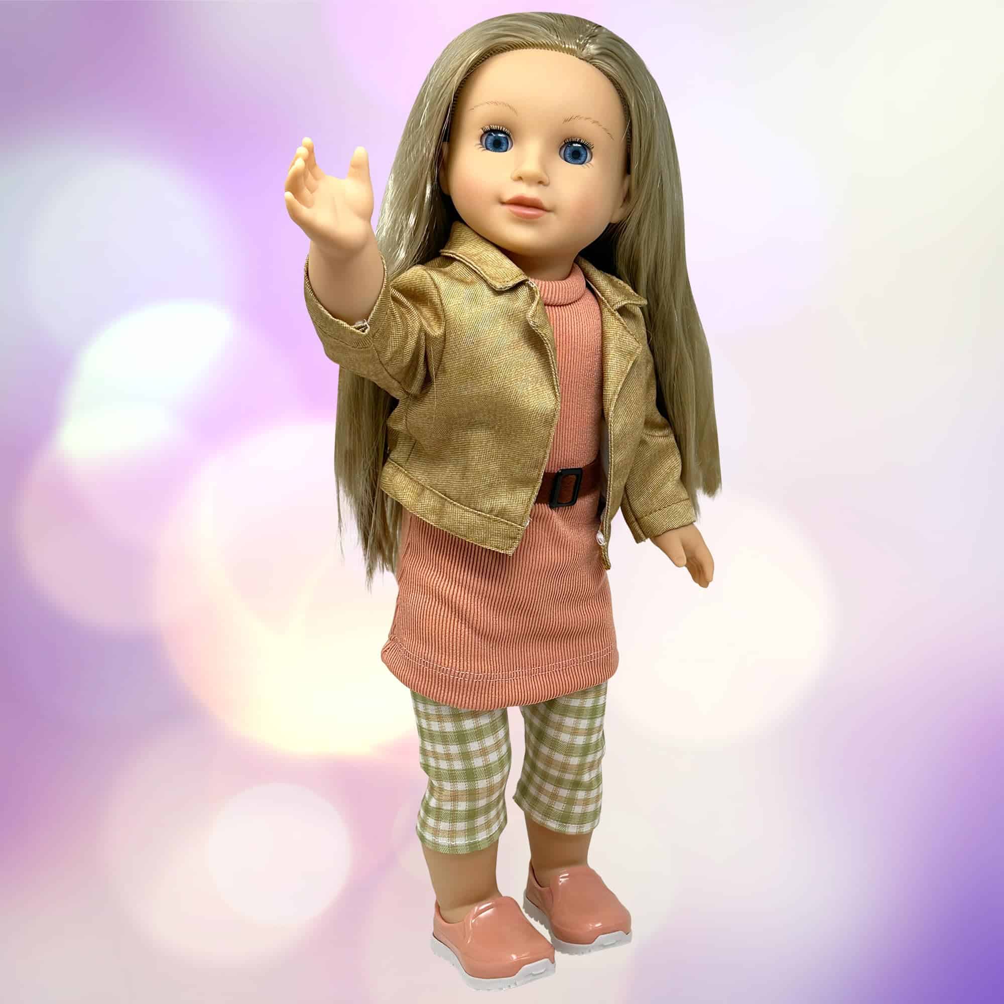 Muñecas de 18 pulgadas con cabello suave y -Cabello rubio - Imagen 8