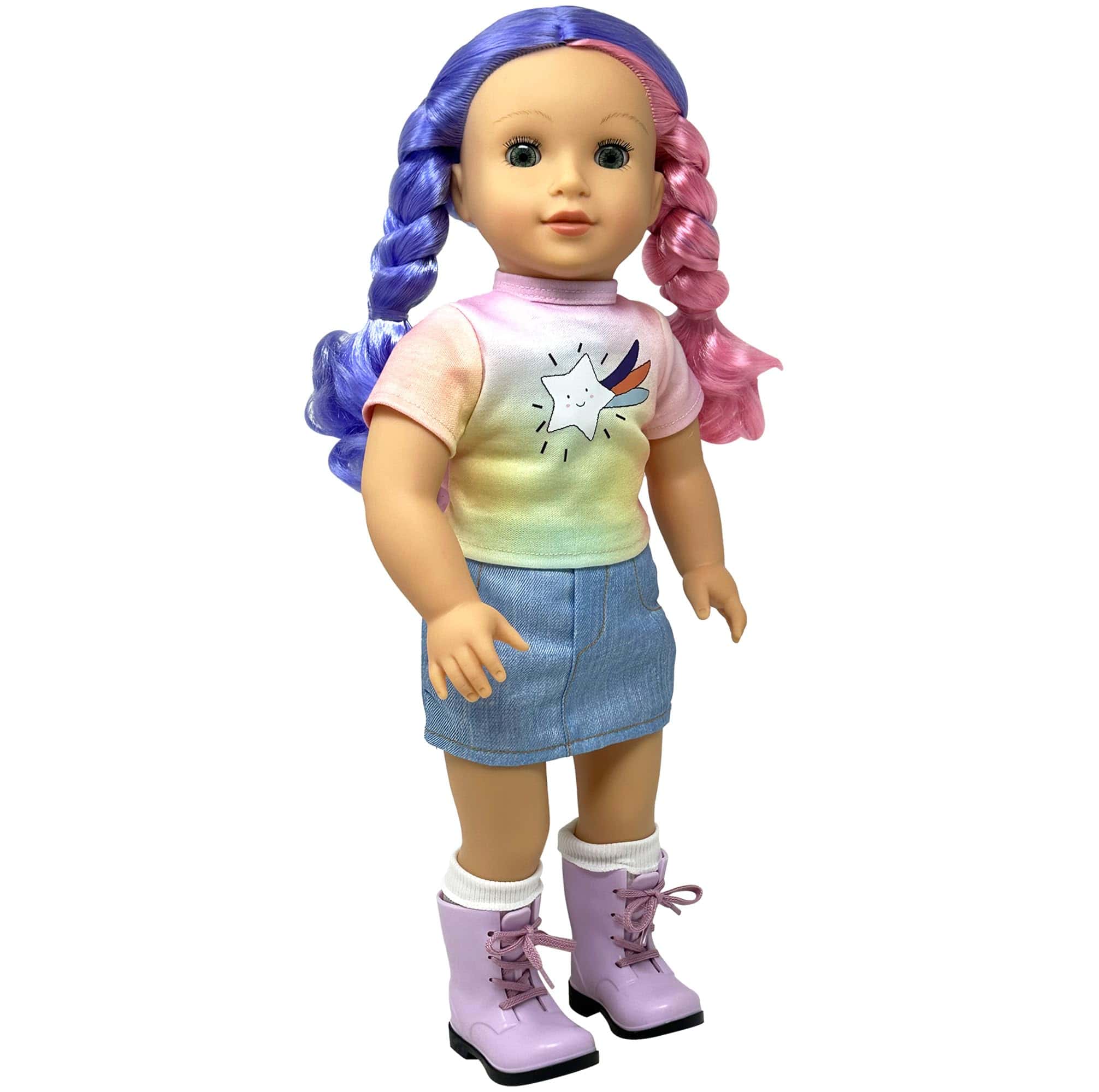 Muñecas de 18 pulgadas con cabello suave y -Blanco