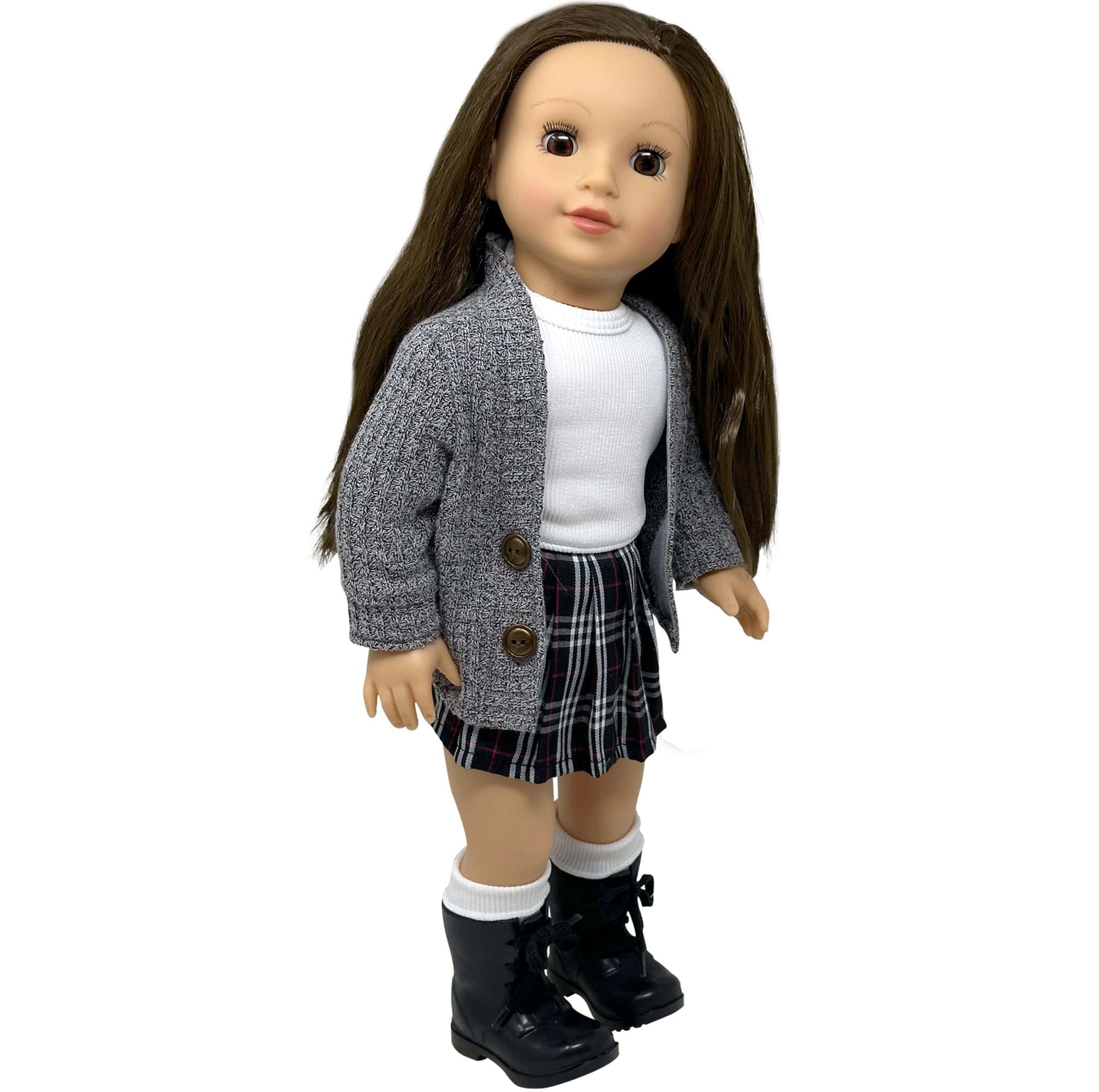 Muñeca de 18 pulgadas con cabello suave y accesorios -