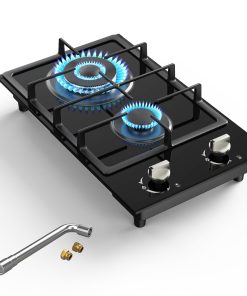 Estufa de gas de 2 quemadores, cocina de propano de 12