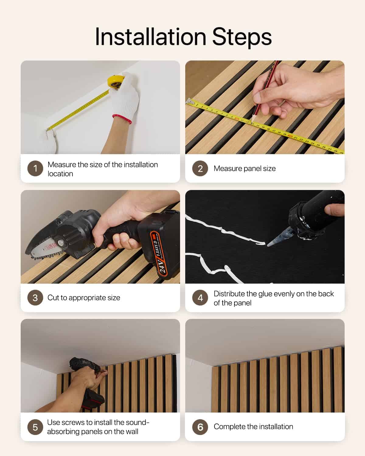 Paneles de Pared de Lamas de Madera Paneles Acústicos de - Imagen 7