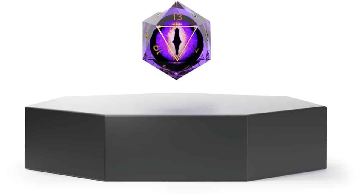 Ascendice - Dado flotante para D&D (Ojo de -gra mate)