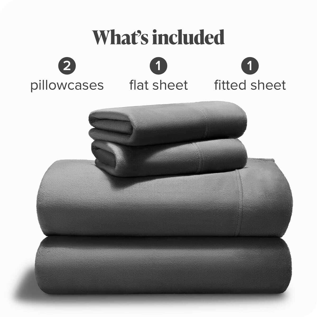 Juego de sábanas de microplush Bare Home, -Gris - Imagen 8