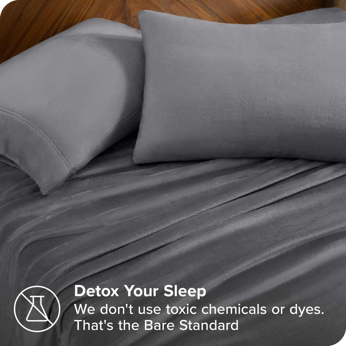 Juego de sábanas de microplush Bare Home, -Gris - Imagen 4