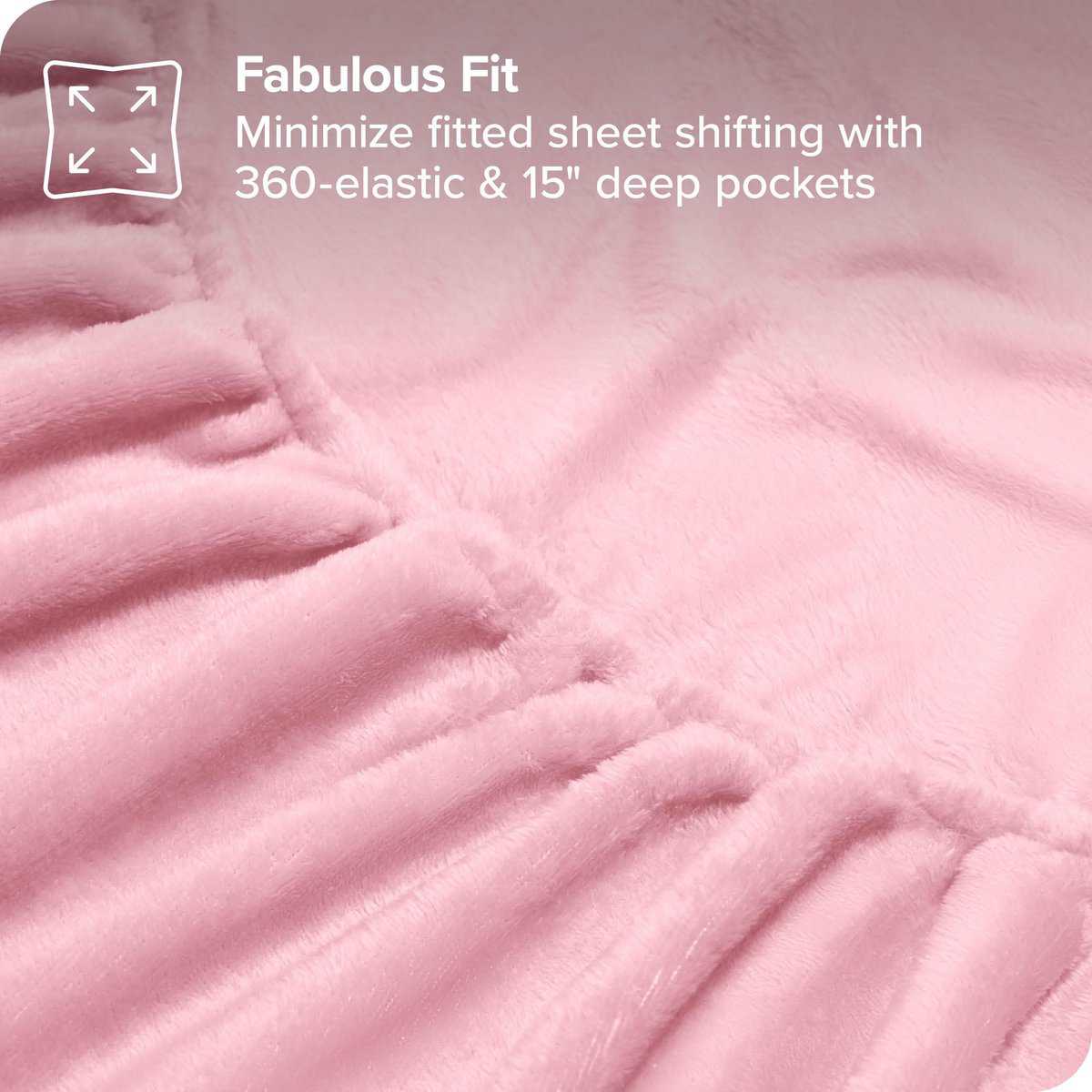 Juego de sábanas de microplush Bare Home, Deluxe -Rosa claro - Imagen 7