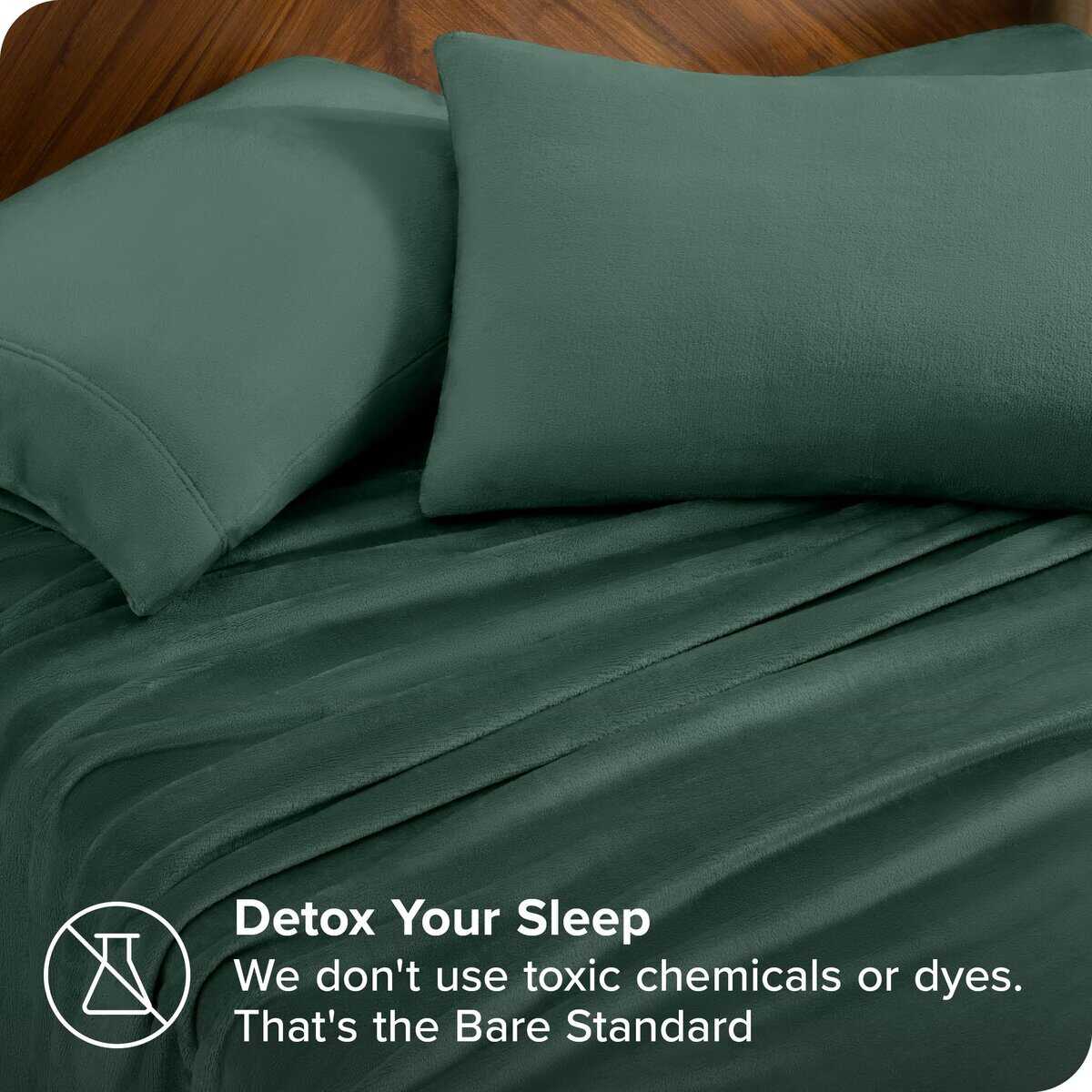 Juego de sábanas de microplush Bare Home, -Verde Bosque - Imagen 4
