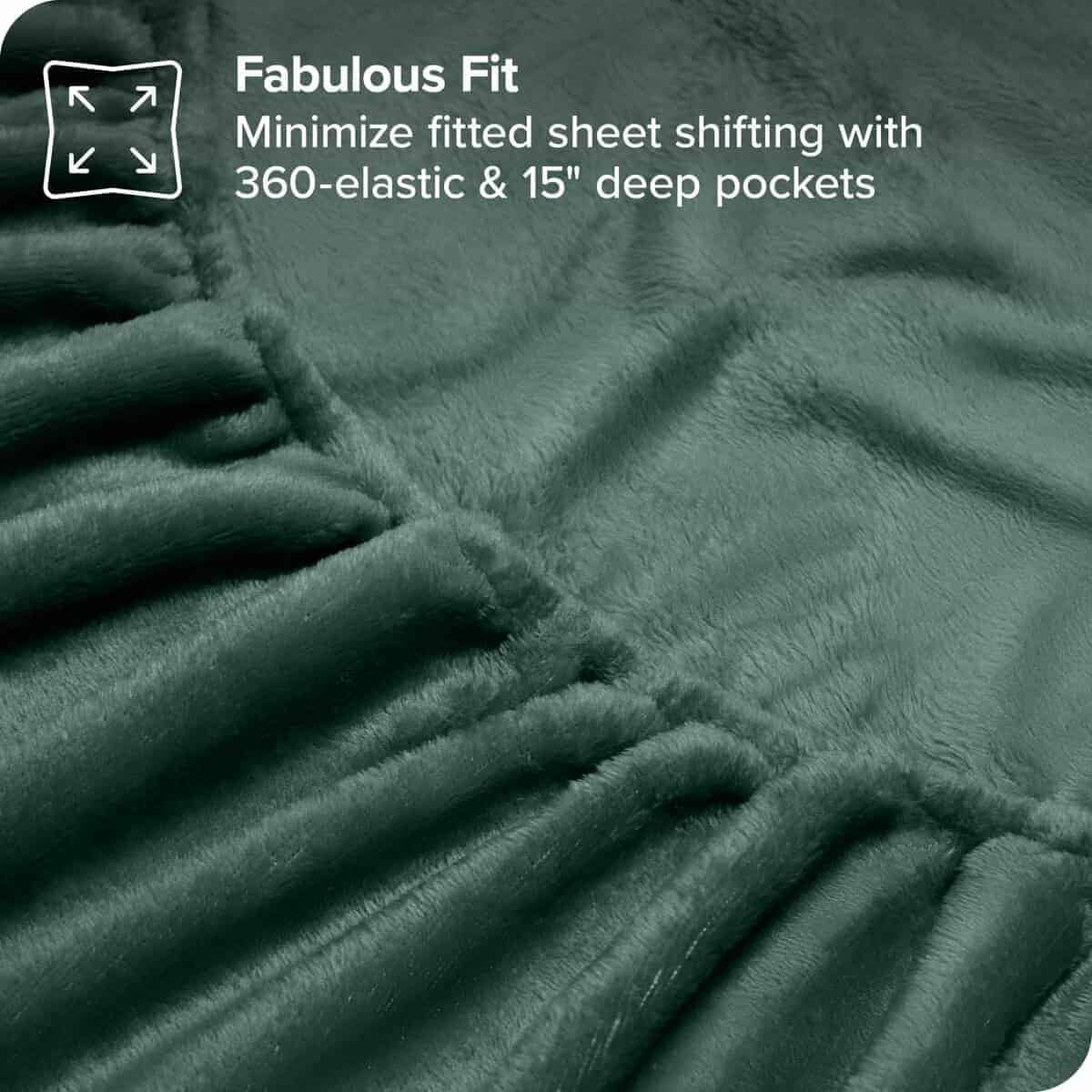 Juego de sábanas de microplush Bare Home, -Verde Bosque - Imagen 7