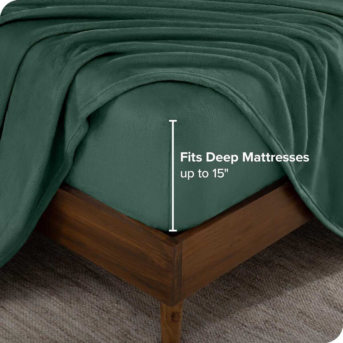 Juego de sábanas de microplush Bare Home, -Verde Bosque - Imagen 5