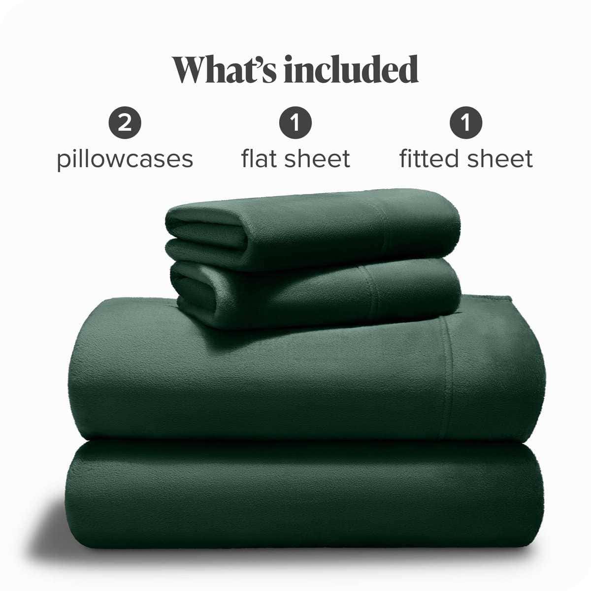 Juego de sábanas de microplush Bare Home, -Verde Bosque - Imagen 8