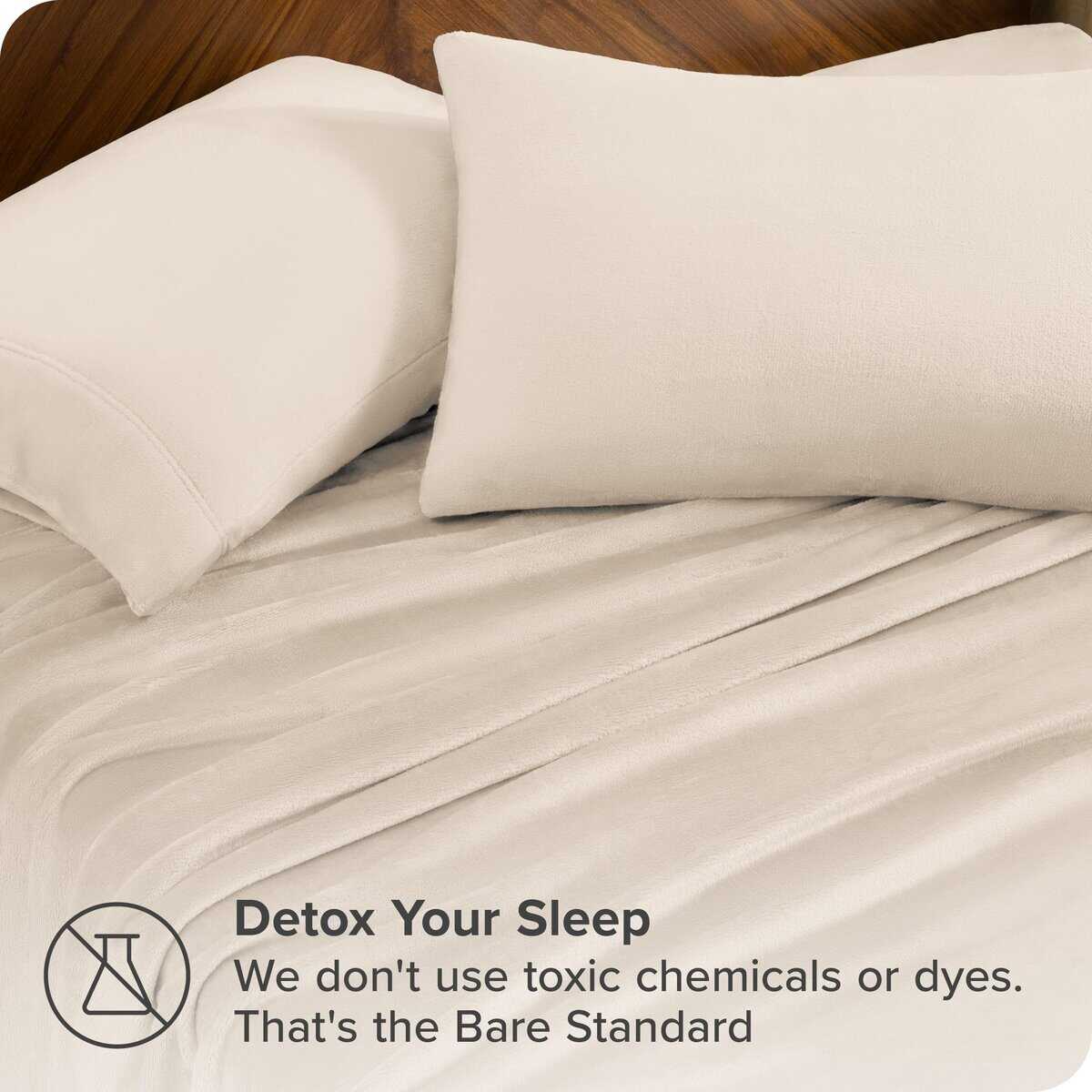 Juego de sábanas de felpa Bare Home, Deluxe Microplush, - Imagen 4