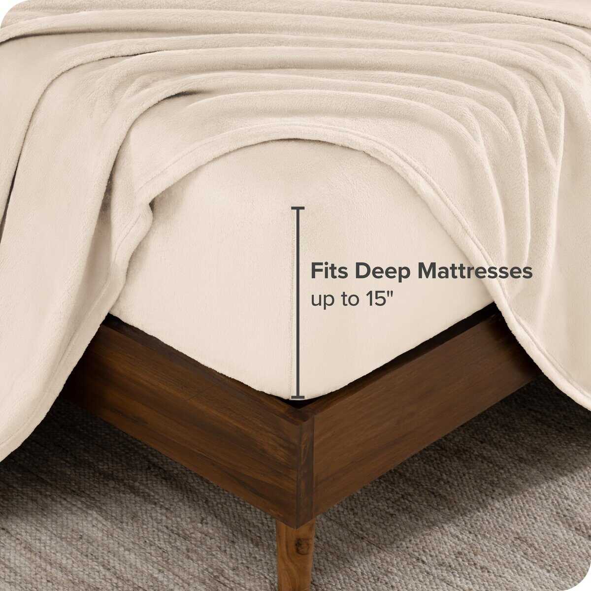 Juego de sábanas de felpa Bare Home, Deluxe Microplush, - Imagen 5