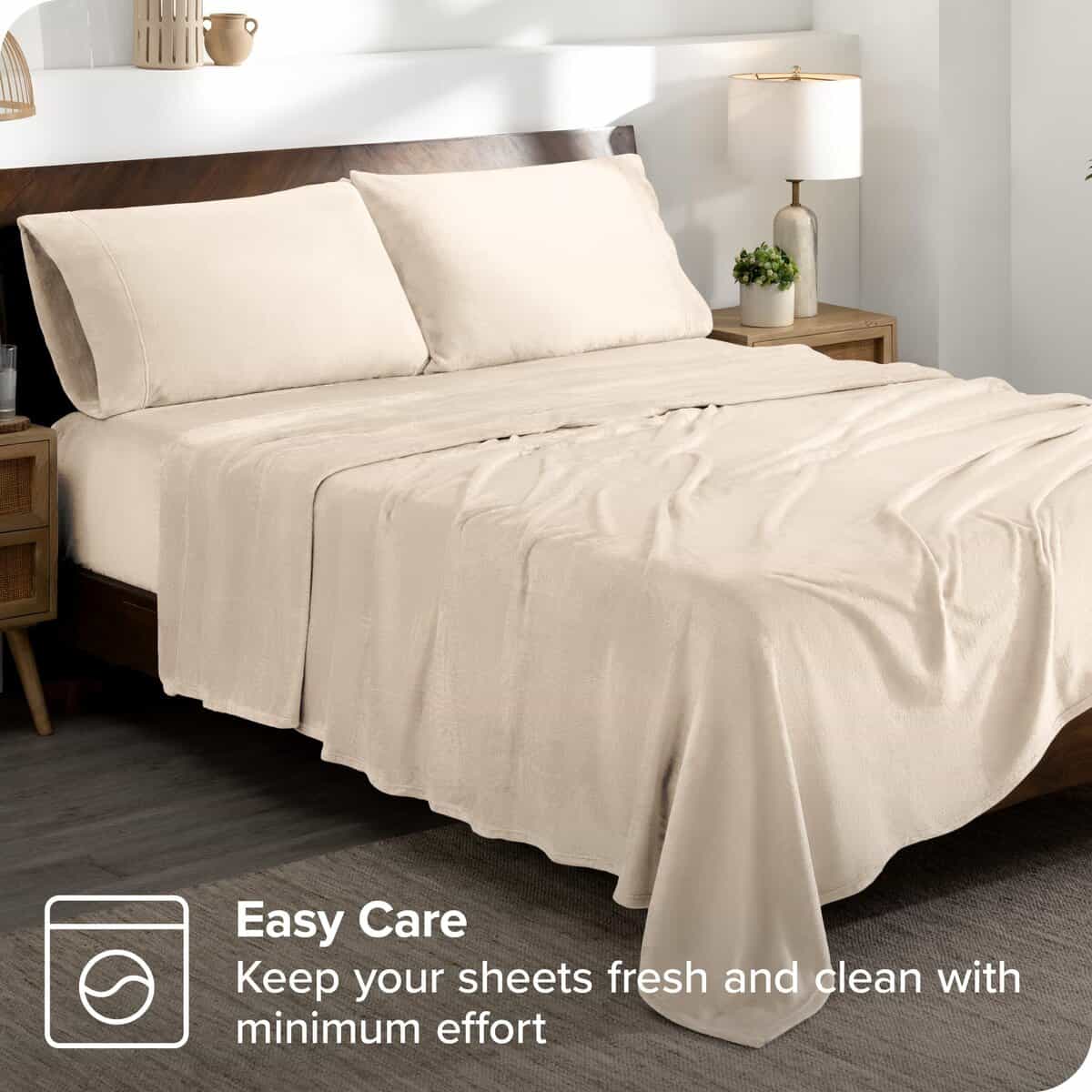 Juego de sábanas de felpa Bare Home, Deluxe Microplush, - Imagen 6