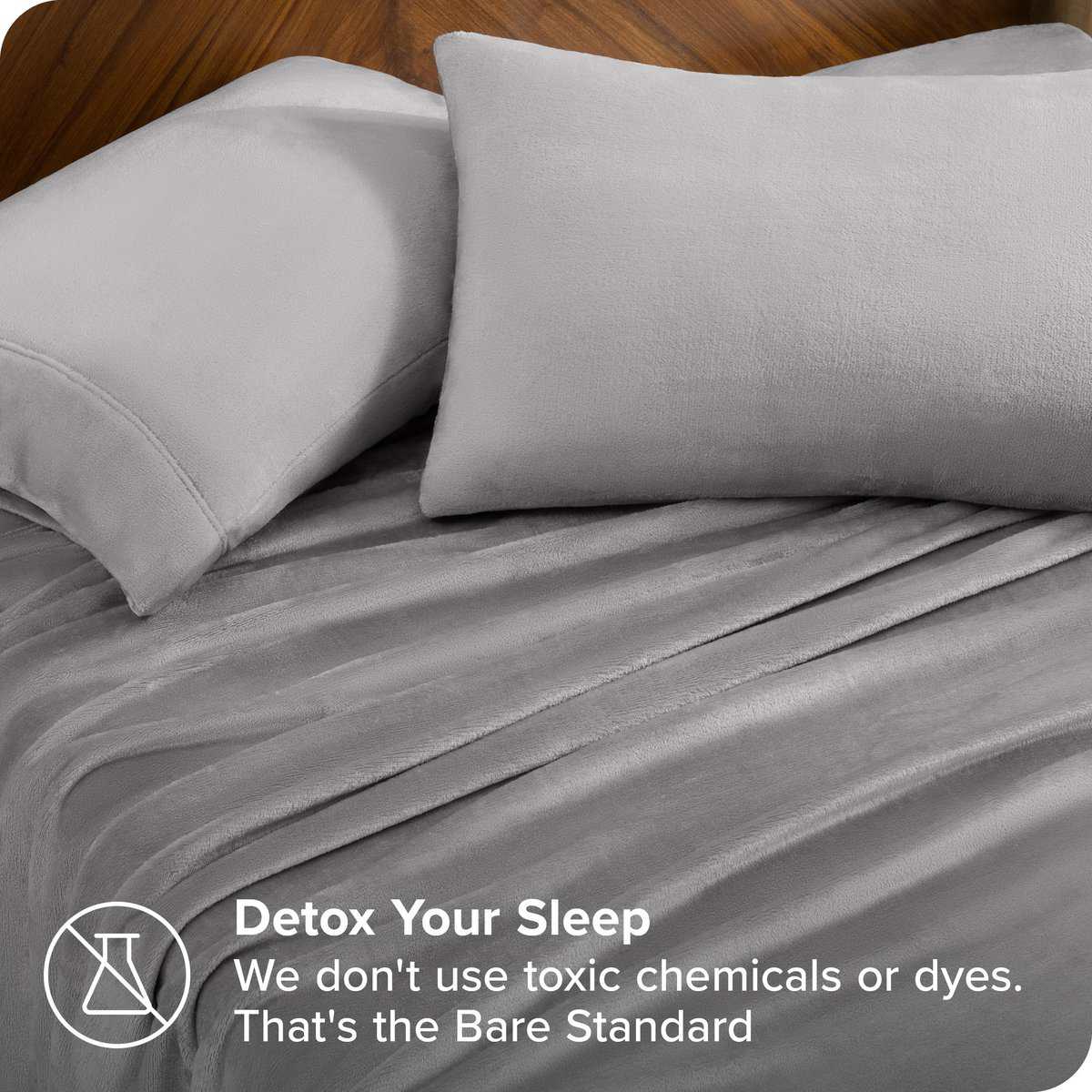 Juego de Sábanas de Microplush Bare Home, -Gris Claro - Imagen 4