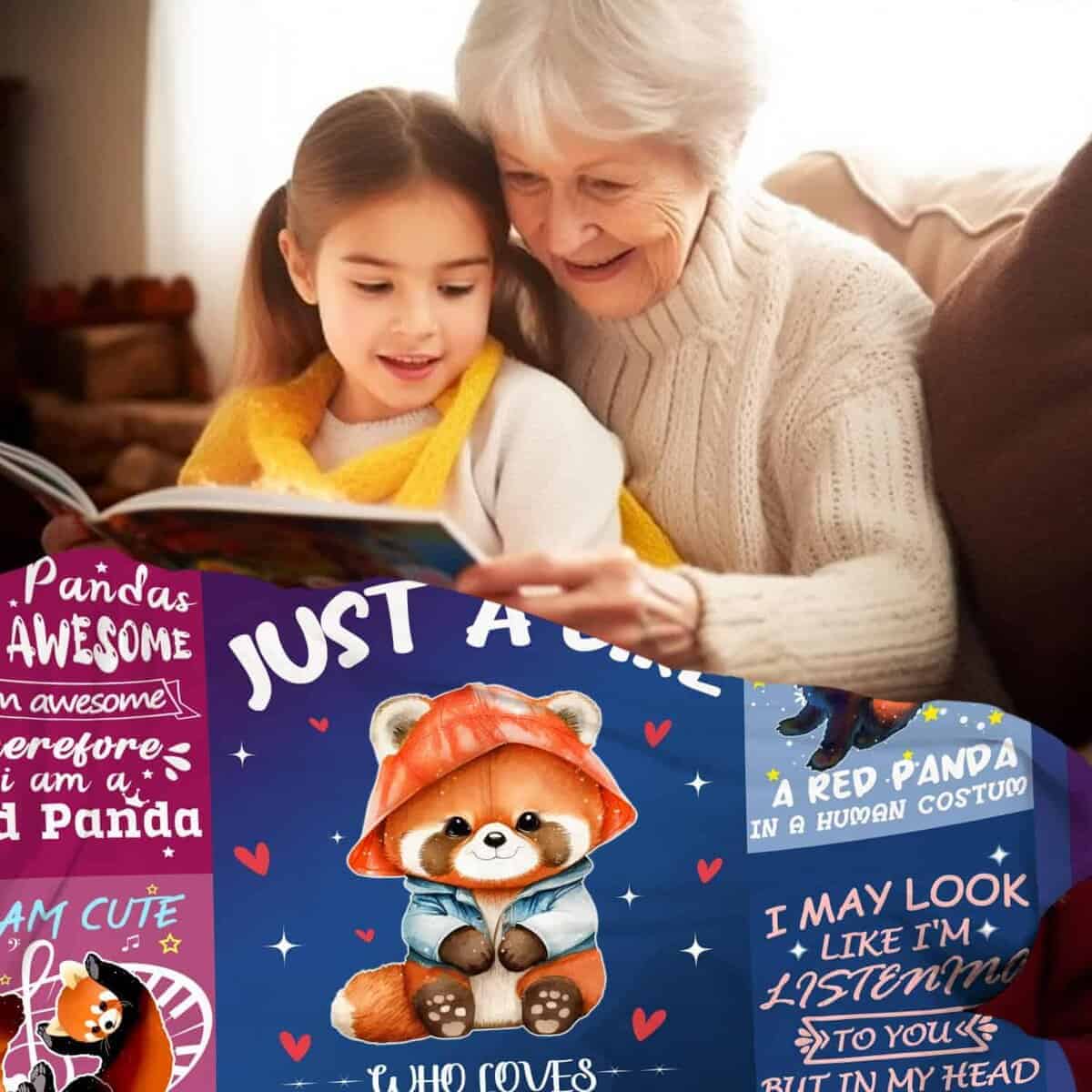 Manta de Panda Rojo Cálida Acogedora Suave Ligera de - Imagen 5