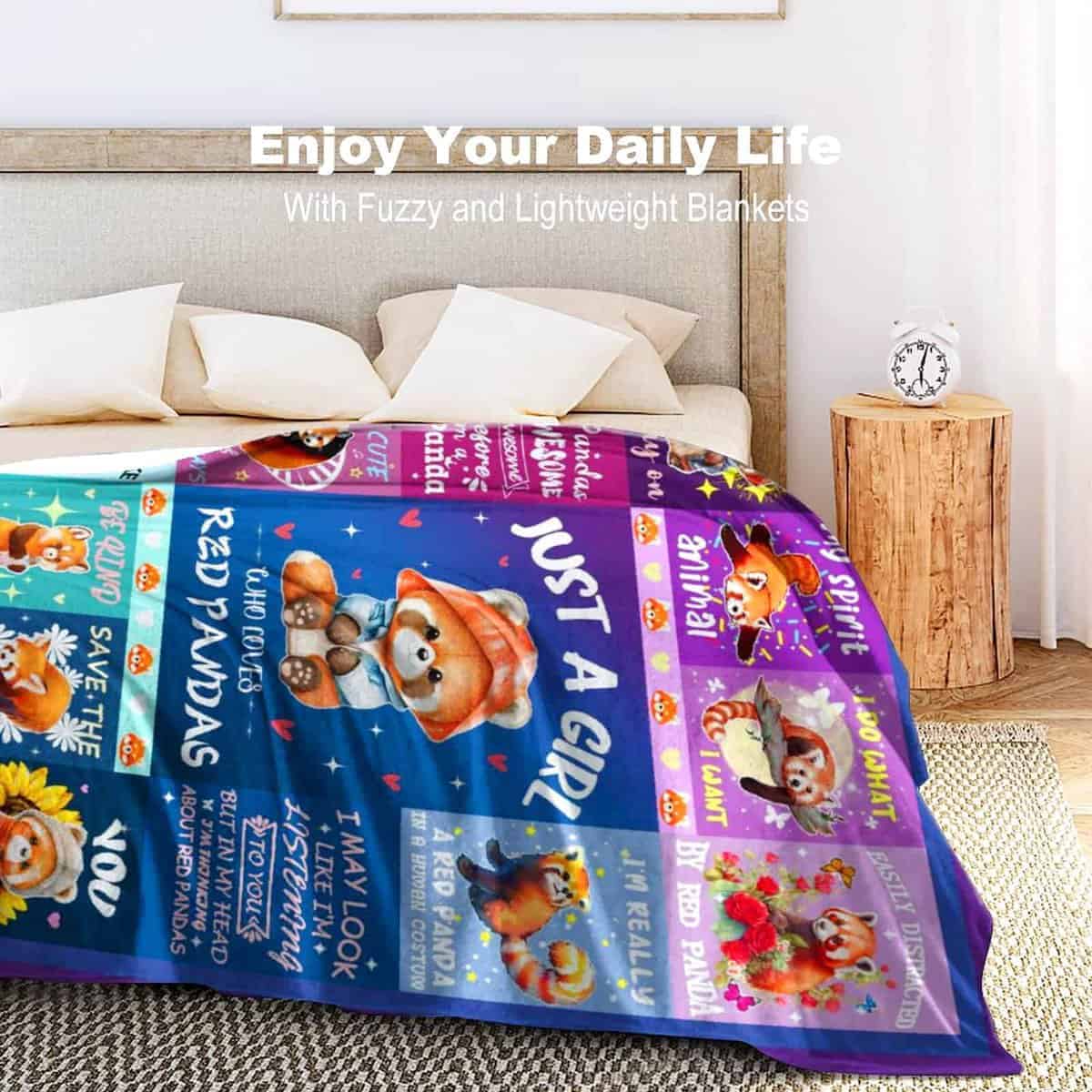 Manta de Panda Rojo Cálida Acogedora Suave Ligera de - Imagen 7