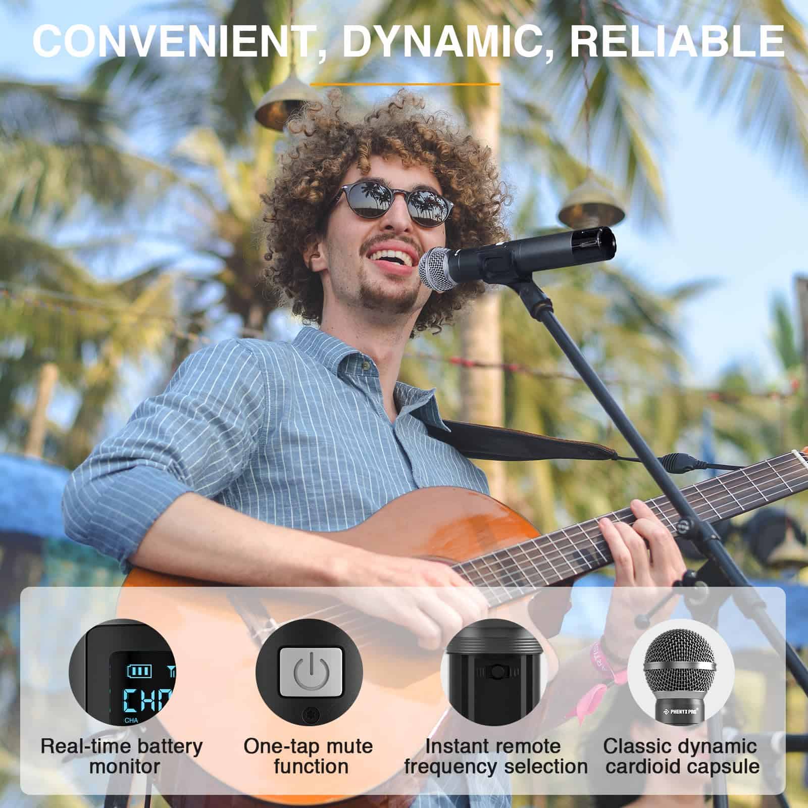 Sistema de micrófono inalámbrico doble Phenyx Pro, con - Imagen 4