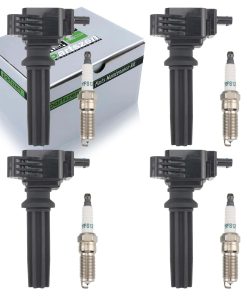 Conjunto de 4 Bobinas de Encendido + 4 Bujías para Ford